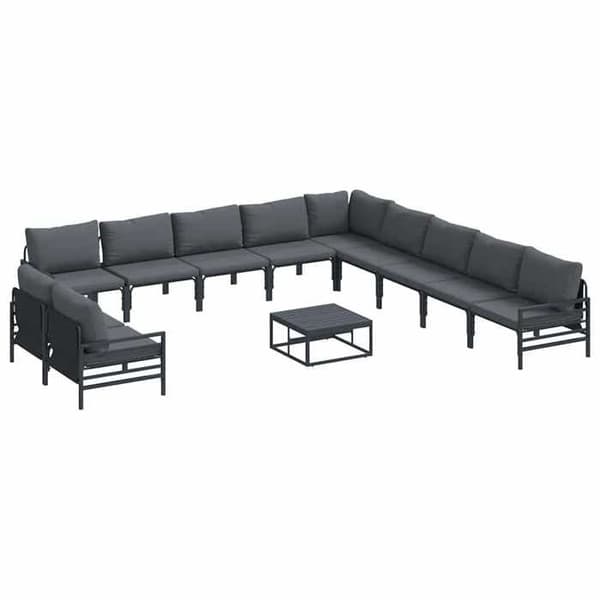 Maison Exclusive - 12 osan musta terassikalustesetti