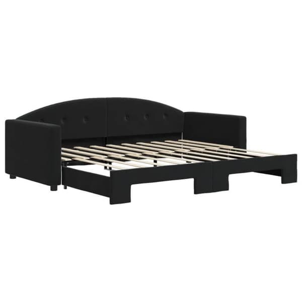 Maison Exclusive - Musta 90x190 cm samettinen vuodesohva, jossa on vuodevaatelaatikko