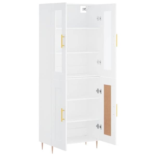 Maison Exclusive - Buffé hög Vit 69,5x34x180 cm Ingenjörsträ