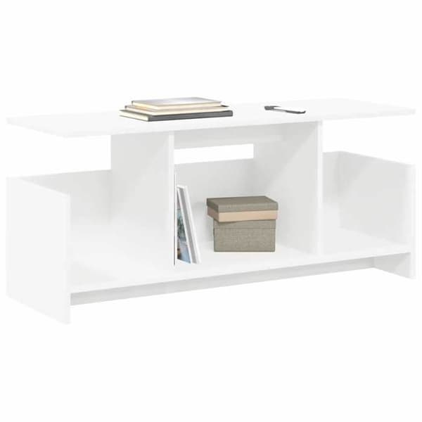 TV-möbel - EXKLUSIV HEM - 102 x 35 x 45 cm - Vit - Ingenjörsträ - Nutida Vit