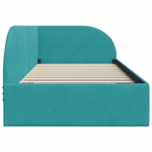 Maison Exclusive - Turquoise hörnsängram 90 cm x 190 cm Sammet
