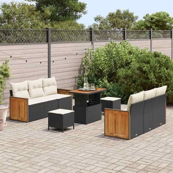 Maison Exclusive - 11-delars trädgårdsoff-set 8-sits Neutrala färger