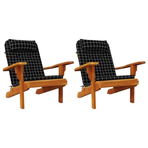 Maison Exclusive - Adirondack-tuolityynyt, 2 kpl, musta ruutu