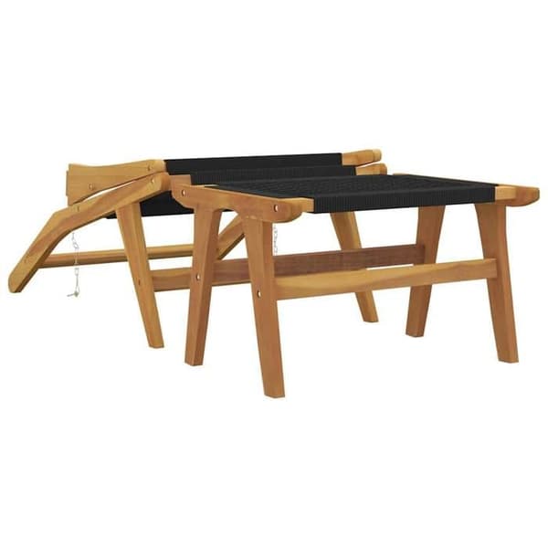 Maison Exclusive - Trädgårdsstol och fotpall i solid teak och polyester
