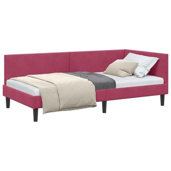 Maison Exclusive - Hörnsängram Bordeaux 80 cm x 200 cm Sammet