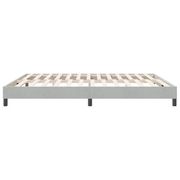Sengestel - EKSKLUSIV HUS - 180 x 220 cm - Lys grå velour - Lamelseng - Robuste ben ljusgrått