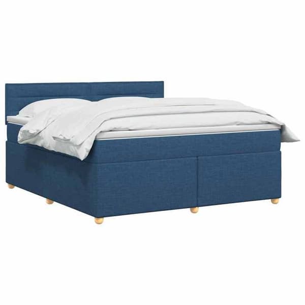 Maison Exclusive - Boxspring säng med madrass Blå 140 x 190 cm Tyg
