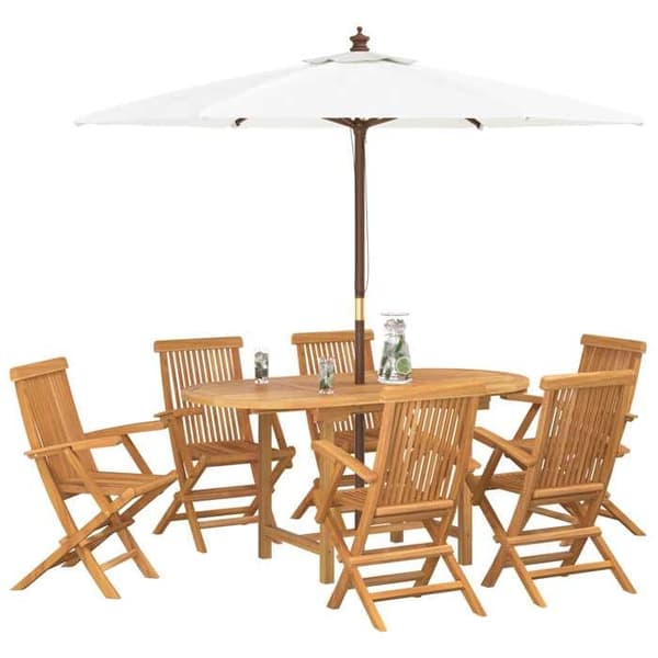 Maison Exclusive - 7 pc spisebordssæt til haven Brun brun
