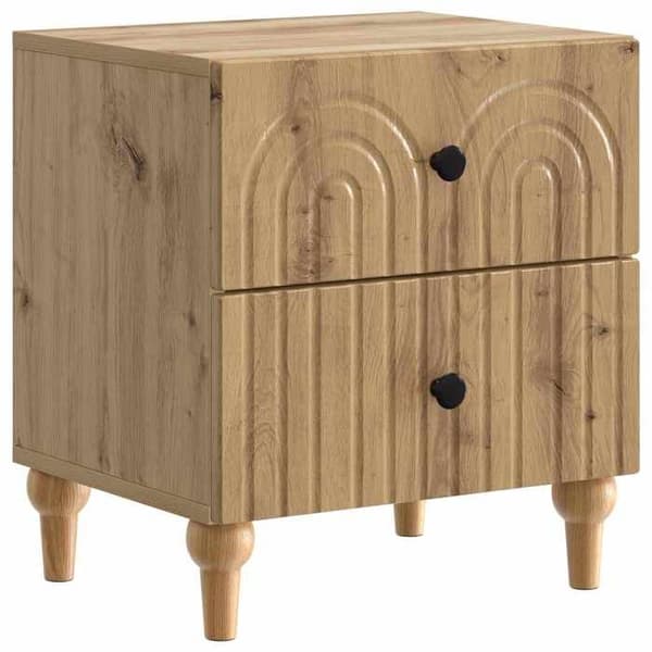 Natskab - EKSKLUSIV HUS - Håndlavet egetræsskuffe - 2 skuffer - Spånplader - 43 x 34,5 x 48 cm