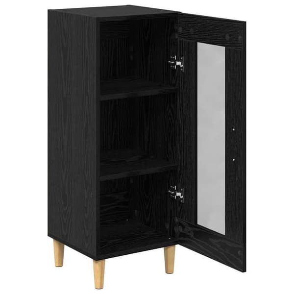 Maison Exclusive - Buffet Sort egetræ 34,5 x 32,5 x 90 cm Ingeniørtræ svart ek