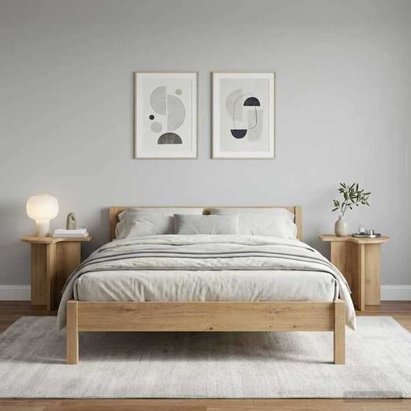Sidebord - MAISON EXCLUSIVE - 2 dele - Ø 39 x 38 cm - Ingeniørtræ - Moderne design