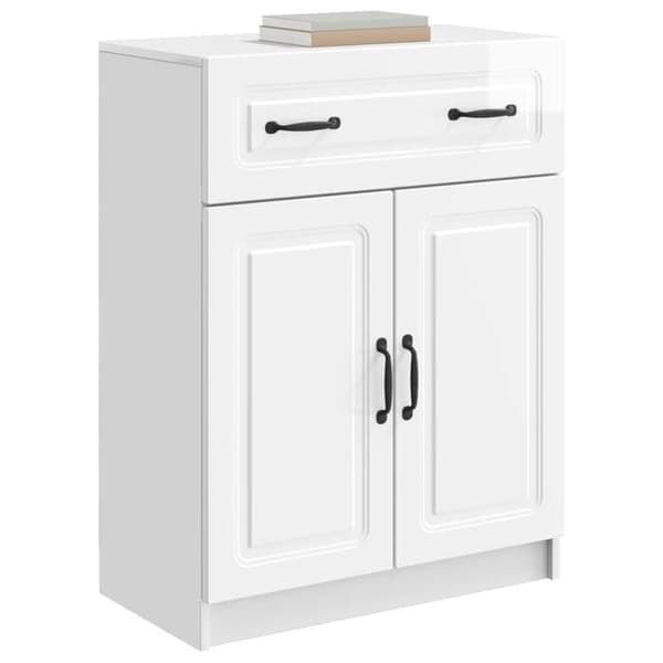 Maison Exclusive - Buffé Vit glänsande 66 x 34,5 x 87 cm Ingenjörsträ