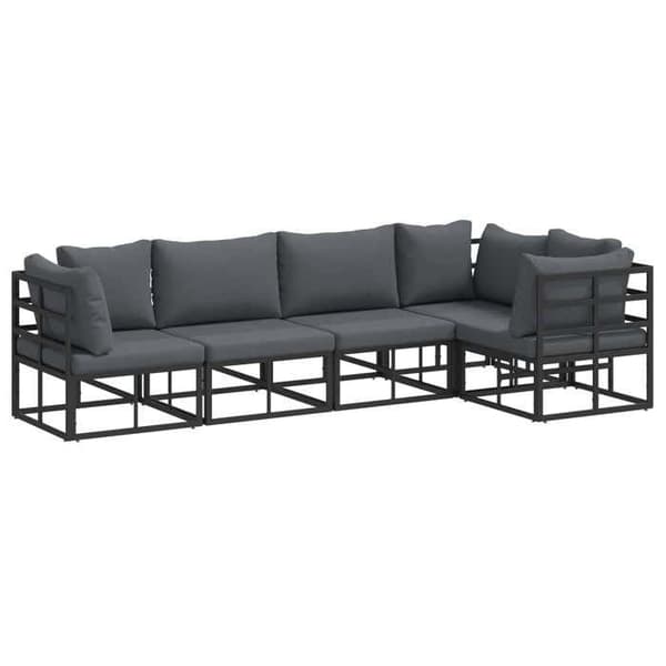 Maison Exclusive - Sæt af 5 pc have-sofaer i sort aluminium Svart