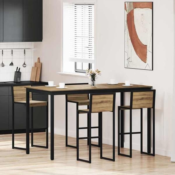 Maison Exclusive - Stående barbord i ingeniørtræ, rektangulær