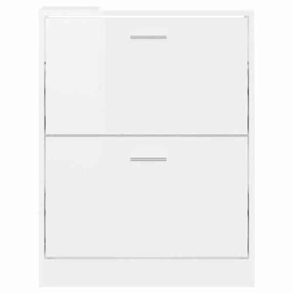 Skoark - EKSKLUSIV HUS - 59x17x81 cm - Hvid højglans - Spånplader - 2 klaplåger Vit