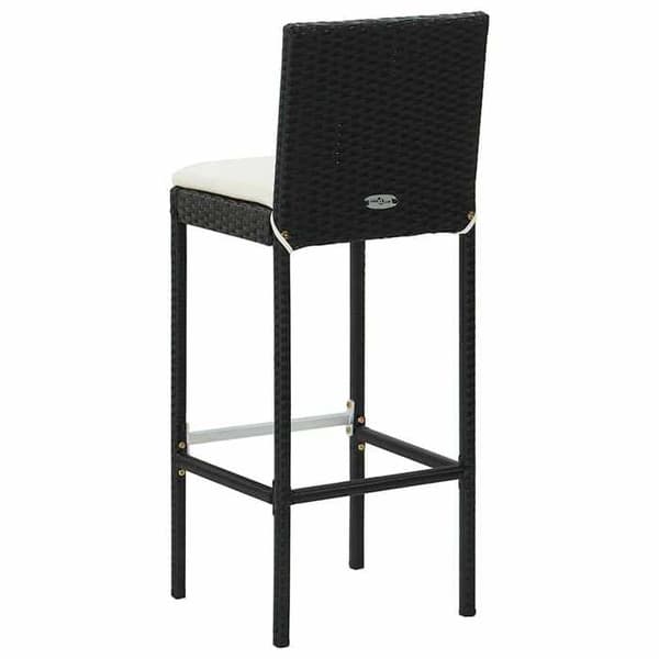 Maison Exclusive - Barstolar för trädgård och kuddar, set om 2, flätad resin Ej specificerat