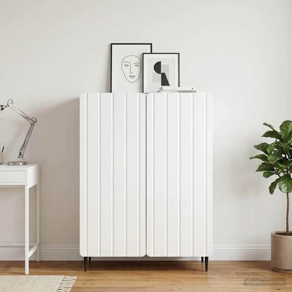 Maison Exclusive - Hvid glans buffet 66 x 34,5 x 92 cm Ingeniørtræ