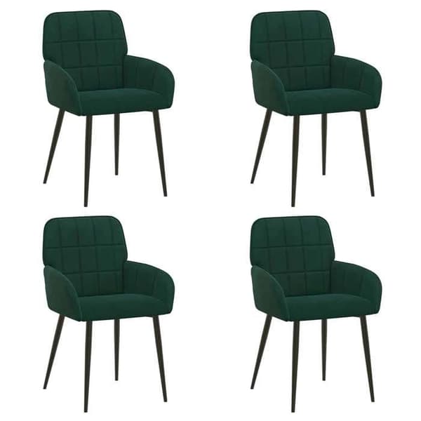 Maison Exclusive - 4 st Matstolar i Mörkgrön Sammet