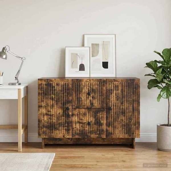Maison Exclusive - Buffet Røget Eg 89 x 34,5 x 60 cm Ingeniørtræ