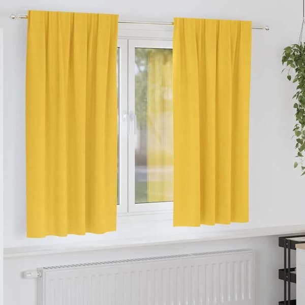 Maison Exclusive - Mørklægningsgardiner med ringe 2 stk Sennepsgul Polyester
