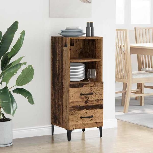 Buffé - EXKLUSIVT HUS - 34 x 34,5 x 90 cm - Ingenjörsträ - Nutida - Brun