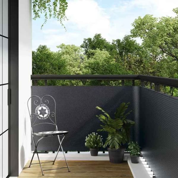 Maison Exclusive - Balkongskärm Mörkgrå 400 x 100 cm polyrotin