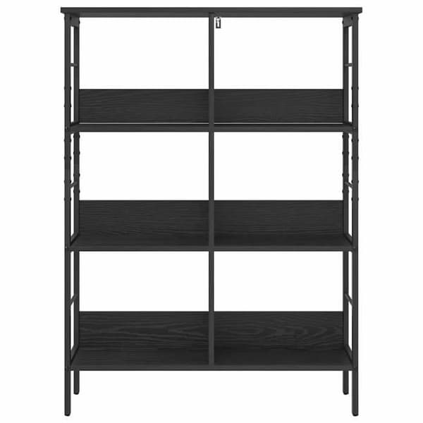 Maison Exclusive - Reol 6 niveauer 82 x 32 x 112 cm Ingeniørtræ Sort eg
