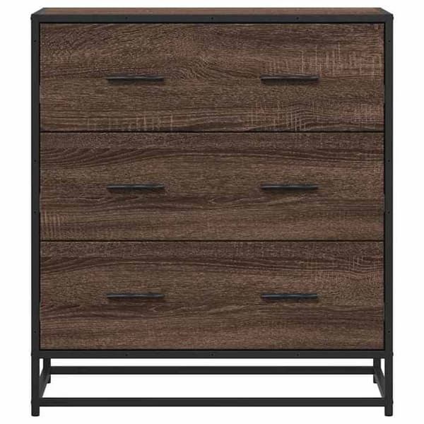 Maison Exclusive - Buffet i brunt egetræ 68x35x76 cm i ingeniørtræ og metal