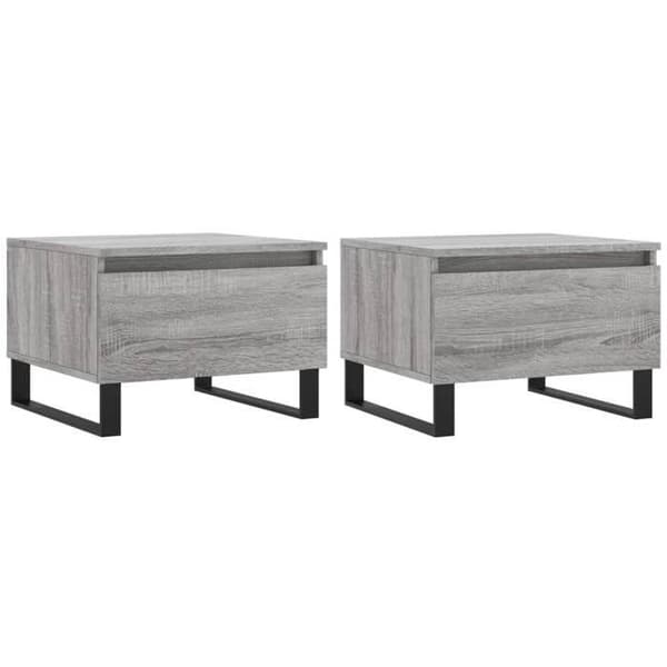 Maison Exclusive - 2 st soffbord sonoma grå 50x46x35 cm ingenjörsträ