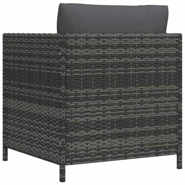 Maison Exclusive - Puutarhatuoli tyynyillä Harmaa punottu muovi Grå