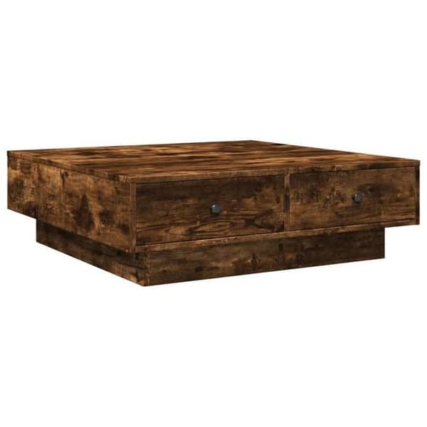 Bord - EKSKLUSIV HUS - 90x90x28 cm - Røget eg - Ingeniørtræ - Stort opbevaring Rökt ek