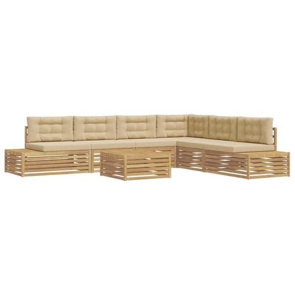 Maison Exclusive - 8-delars utomhussoffset i polyester vit