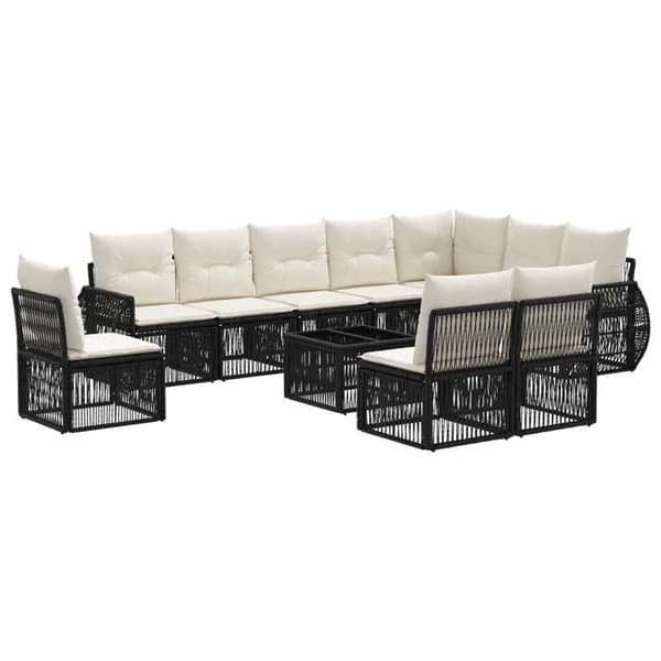 Maison Exclusive - 11 dele have sofa sæt i sort og creme hvid