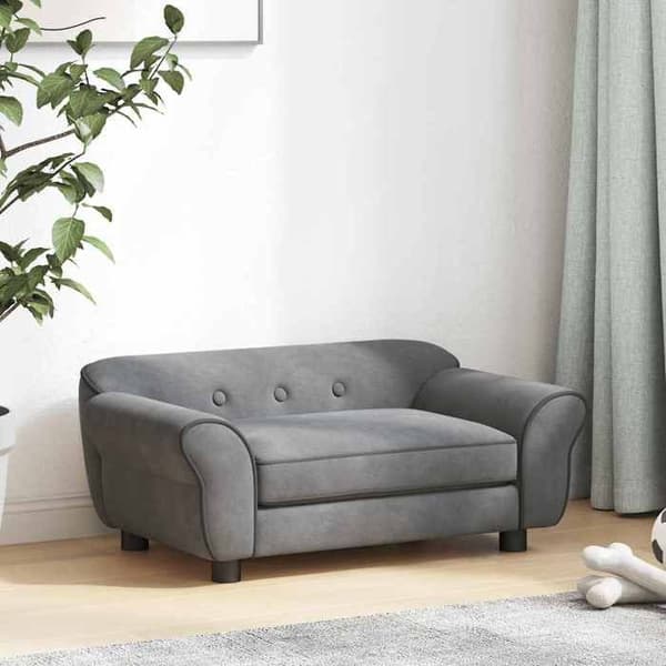 Maison Exclusive - Tummanharmaa koiran sohva 72x45x30 cm Pehmeä