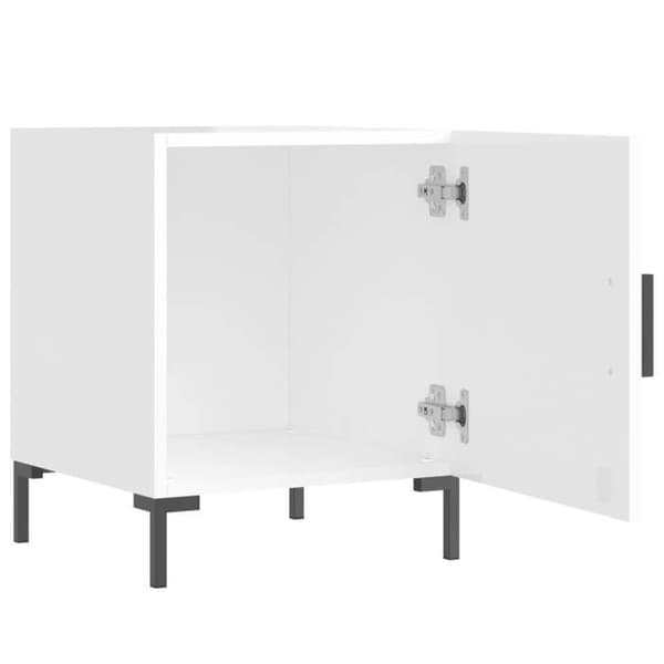 Maison Exclusive - Sängbord 2 st vit glänsande 40x40x50 cm Strålande vit