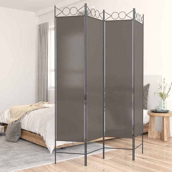 Maison Exclusive - Skillevæg 4 paneler Anthracite 160x200 cm Stof