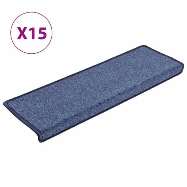 Maison Exclusive - Trappe tæppe 15 dele 65 x 21 x 4 cm Blå rektangulær kant Blå