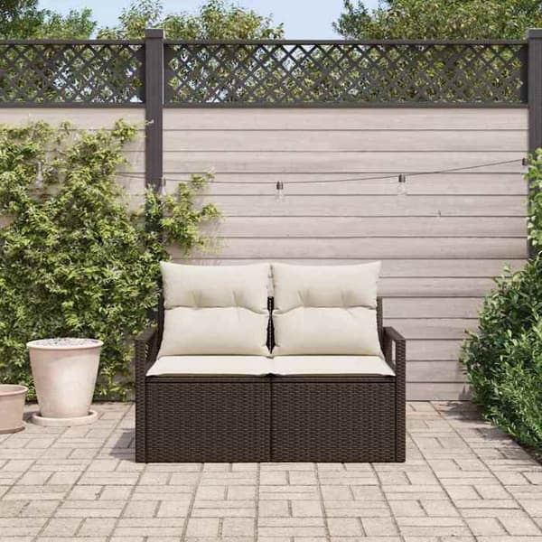 Maison Exclusive - Trädgårdsoffa med kudde 120 x 62 x 69 cm polyrotin