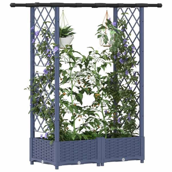 Eksklusiv Hus - Høj Seng med Gitter og Grå Tag 122,5 x 40 x 121 cm PP Grå (tak)