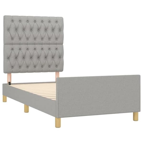Maison Exclusive - Sengebund uden madras lys grå 90x190 cm stof
