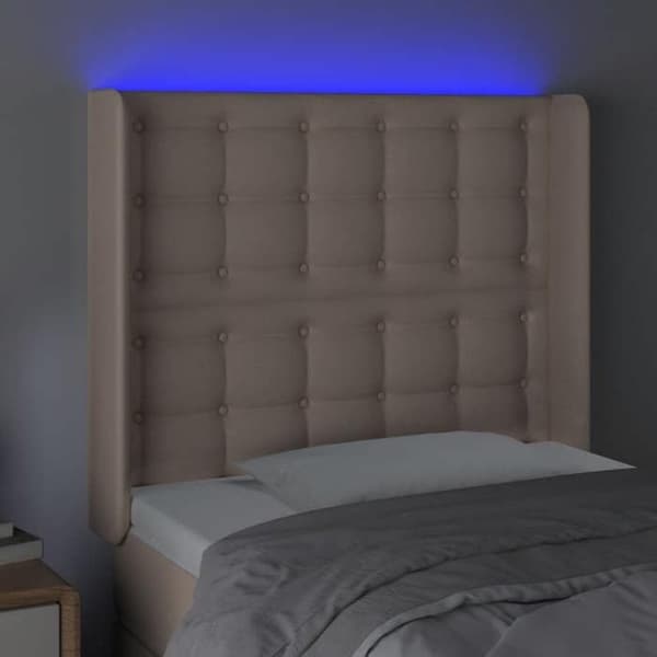 Maison Exclusive - LED Hovedgærde Cappuccino 103x16x118/128 cm Simil læder