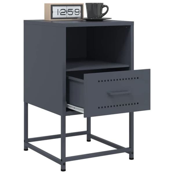 Maison Exclusive - Sängbord 2 st antracit 36x39x60,5 cm stål