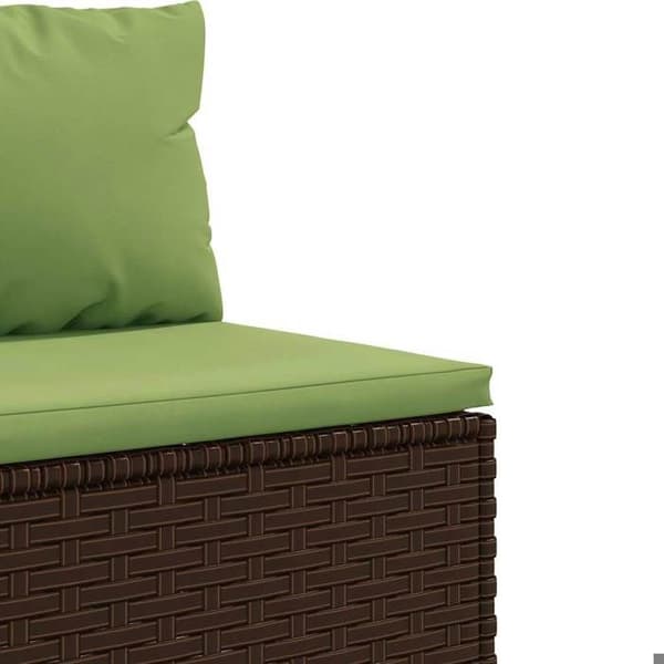 Maison Exclusive - Trädgårdsmöbler 5 delar med kuddar Brun Flätad resin