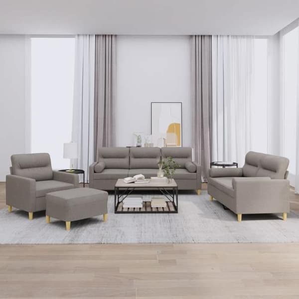Maison Exclusive - Sæt af 4 sofaer med taupe stofpuder
