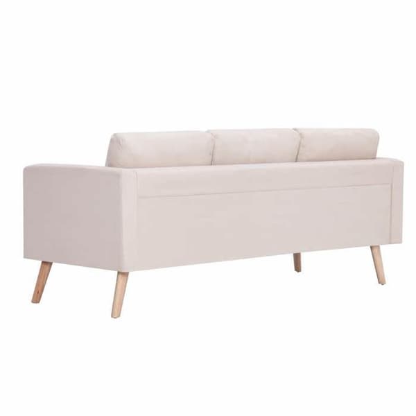 Maison Exclusive - 2-delars soffa i krämfärgad tyg Grädde