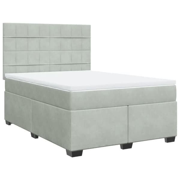 Maison Exclusive - Seng solid bund med socker og madras Grå 160x200cm Velour