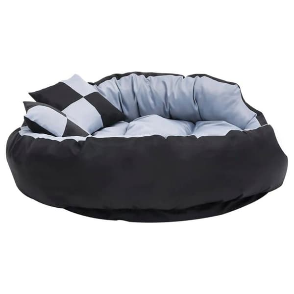 Maison Exclusive - Vaskbart vendbart hundepude Grå og sort 110x80x23 cm Grå och svart