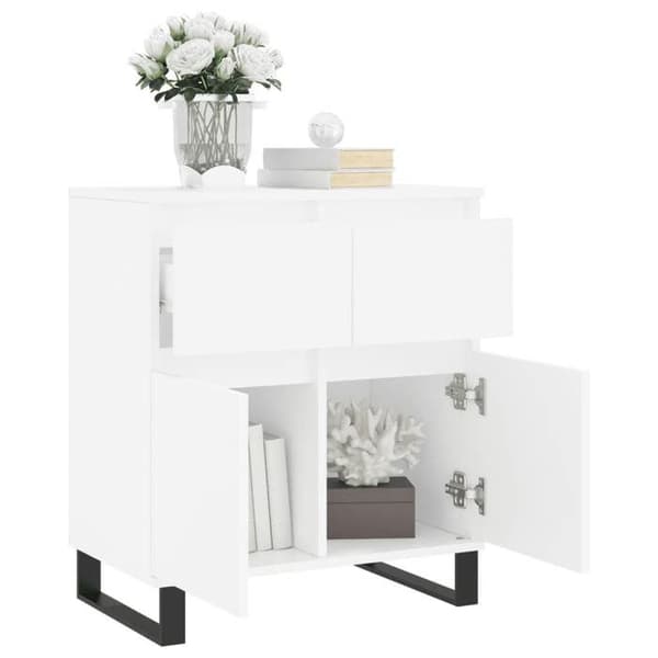 Maison Exclusive - Buffé Vit 60x35x70 cm Ingenjörsträ