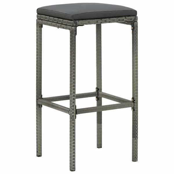 Maison Exclusive - Barstolar med kuddar, set om 6, grå flätad resin
