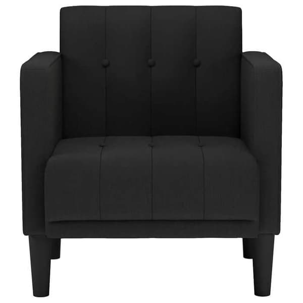 Stol - EKSKLUSIV HUS - Stol-sofa 53 cm - Polyesterstof - Armlæn i krydsfiner - Sort Svart